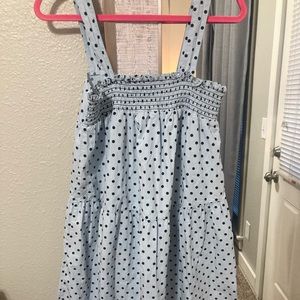 ASOS design blue and black polka dot tiered midi dress